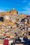 Piazza Armerina in the Enna province of Sicily in Italy. Piazza Armerina cityscape with the Cathedral SS. Assunta and old town,