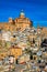 Piazza Armerina in the Enna province of Sicily in Italy. Piazza Armerina cityscape with the Cathedral SS. Assunta and old town,