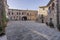 The Piazza Castello and the Vicolo della Liberta' in Montemerano, Grosseto, Tuscany, Italy