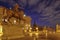 Piazza del Campidoglio. Equestrian Statue of Marcus Aurelius, at night - landmark attraction in Rome, Italy