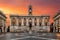 Piazza del Campidoglio, on the top of Capitoline Hill, with Palazzo Senatorio and the equestrian statue of Marcus Aurelius