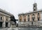 Piazza del Campidoglio, on the top of Capitoline Hill, with Palazzo Senatorio and the equestrian statue of Marcus Aurelius.