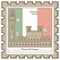 piazza del campo postal stamp. Vector illustration decorative design