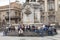 Piazza del Duomo in Catania, Sicily. Italy. Obelisk with elephant.