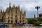 Piazza del Duomo and Milan Cathedral rainy day view Italy