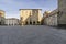 The Piazza del Duomo in Pistoia and the Palazzo del Comune without people, Tuscany, Italy