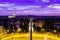 Piazza del Popolo Rome Italy. Bright night lights.