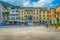 Piazza della Vittoria, iconic square in Salo, Lake Garda, Italy