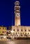 Piazza Erbe and Torre dei Lamberti in center of Verona