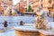 Piazza Navona - the most romantic square in Rome, Italy. Detailed view of Fontana del Moro