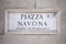 Piazza Navona sign in Rome, Italy