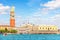 Piazza San Marco and Doge`s Palace, view from the lagoon, Venice