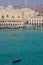 Piazza San Marco and gondola. View from the bell tower San Giorgio Maggiore, Venice, Italy