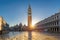 Piazza San Marco at sunrise, Venice, Italy.