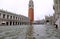 Piazza San Marco in Venice completely submerged in water during