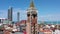 Piazza tower with drone in Batumi, Adjara. Georgia