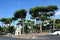 Piazzale Brasile with Eagle Statues next to Porta Pinciana in Rome, Italy