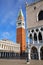 Piazzetta San Marco with St Mark`s Campanile and Palazzo Ducale in Venice, Italy