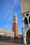 Piazzetta San Marco with St Mark`s Campanile in Venice, Italy