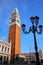 Piazzetta San Marco with St Mark`s Campanile in Venice, Italy