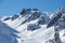 Pic de Saulire courchevel cabin station view grand couloir black slope sunset snowy mountain landscape France alpes