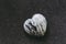 Picasso jasper stone heart on a black background