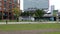 Piccadilly Gardens in Manchester city pan