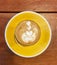 Piccolo latte on yellow plate