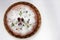 Pice of freshly baked cherry cake on white table background. Overhead view of homemade berry pie.