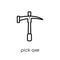 Pick axe icon. Trendy modern flat linear vector Pick axe icon on