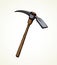 Pick axe icon. Vector drawing sign