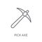 Pick axe linear icon. Modern outline Pick axe logo concept on wh