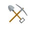 Pick and shovel. Miner and digger tool