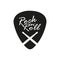 Pick with text rock`n`roll and drummed sticks