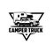 pick up camper truck logo vector
