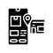 pick up location delivery glyph icon vector illustration