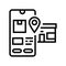 pick up location delivery line icon vector illustration