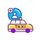 Pick up travel companion color line icon. Online mobile application order taxi service. Pictogram for web, mobile app, promo. UI