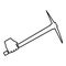 Pickaxe in hand tool in use Arm Digging and mining concept Industrial work Mattock quarry contour outline icon black color vector