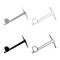 Pickaxe in hand tool in use Arm Digging and mining concept Industrial work Mattock quarry set icon grey black color vector
