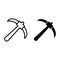 Pickaxe line and glyph icon. Kirk vector illustration isolated on white. Axe outline style design, designed for web and