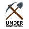 Pickaxe and shovel icon. Under construction