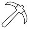 Pickaxe thin line icon. Kirk vector illustration isolated on white. Axe outline style design, designed for web and app