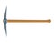 Pickaxe with wooden handle