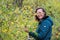 Picking sloes in Denaby Ings 2, Doncaster, England.