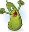 Pickle Cartoon Character Cheering