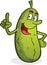 Pickle Cartoon Character Smiling