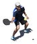 Pickleball Action - Senior Man Hitting Ball