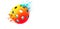 Pickleball ball sport symbol colorful splash art illustration banner