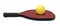 Pickleball - Horizontal Red Paddle with Yellow Ball